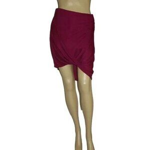 Express Skirt Womens XS Asymmetrical Berry Loop fuchsia pink rayon